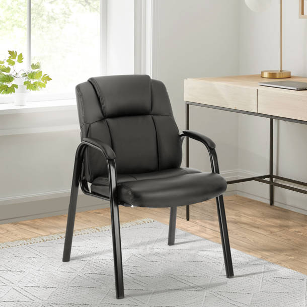 SIMENMAX Faux Leather Seat Waiting Room Chair with Metal Frame & Reviews Wayfair